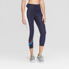 Women's Training High-waisted Capri Leggings - C9 Champion Navy/white (blue/white)