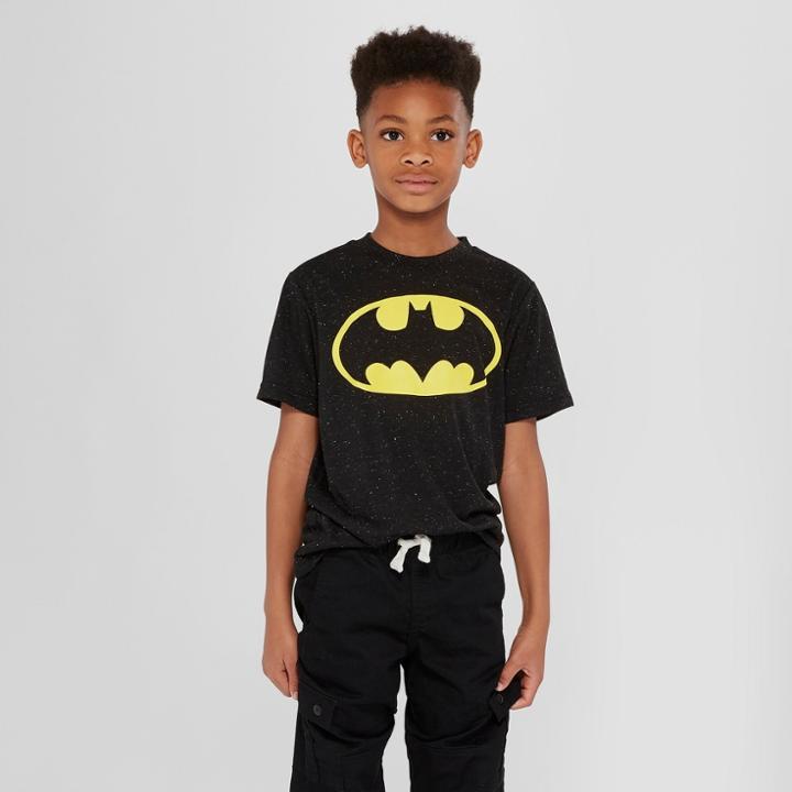 Dc Comics Boys' Batman Graphic T-shirt - Black S, Boy's,