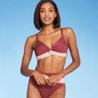 Women's Colorblock Twist Bikini Top - Kona Sol Enhanced Plum