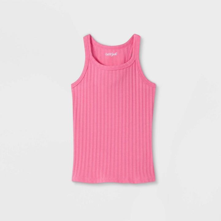 Girls' Ribbed Tank Top - Cat & Jack Bright Pink