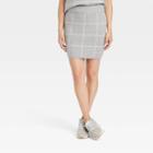 Women's Mini Sweater Skirt - A New Day Gray Windowpane