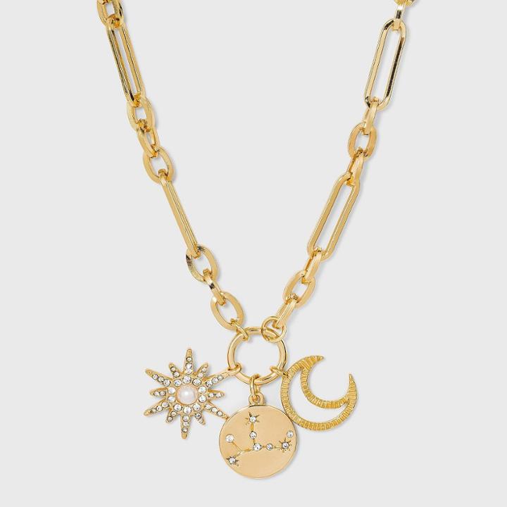 Sugarfix By Baublebar Constellation Starburst And Moon Link Chain Pendant Necklace - Gold