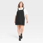 Women's Plus Size Sleeveless Denim Shift Dress - Universal Thread Black