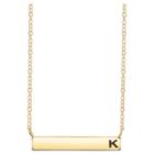 Distributed By Target Women's Sterling Silver Station Bar Initial 'k' Necklace - Gold