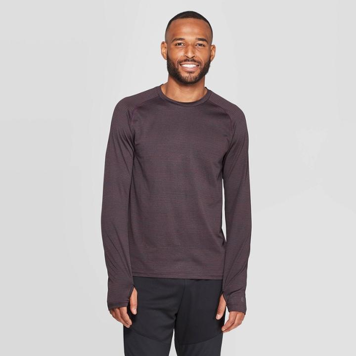 Men's Long Sleeve Nylon Tee - C9 Champion Dark Berry Purple / Cranberry L, Men's, Size: Large, Dark Pink Purple / Red