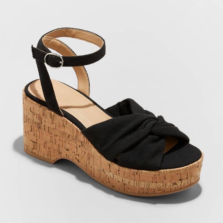 Women's Mellie Wedge Heels - Universal Thread Black