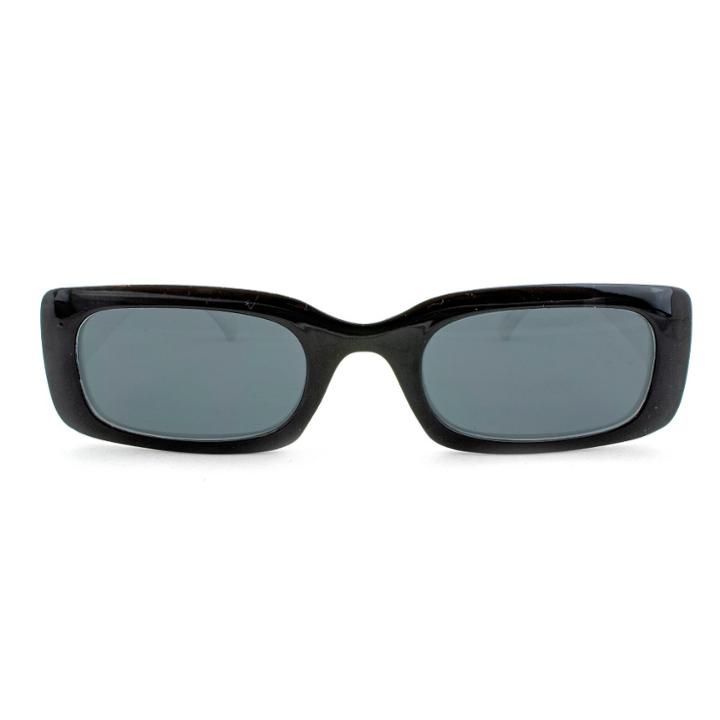 Women's Rectangle Sunglasses With Solid Smoke Lens - Wild Fable Black/white