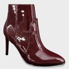 Women's Rebekah Patent Pointed Heeled Fashion Bootie - Who What Wear Burgundy (red)