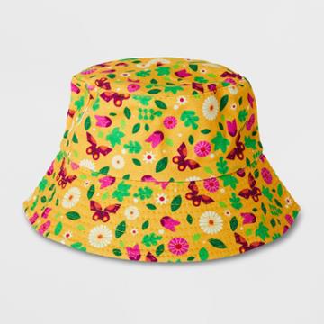 Butterfly Gardening Sun Hat Pink One Size - Kid Made Modern, Kids Unisex, Yellow
