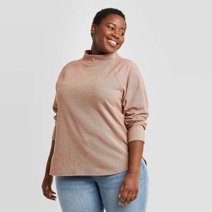 Women's Plus Size Feminine Fleece Sweatshirts - Ava & Viv Rust X, Red