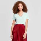 Women's Short Sleeve Scoop Neck T-shirt - A New Day Aqua Xs, Women's, Blue
