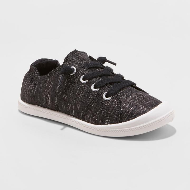 Girls' Mad Love Shana Canvas Metallic Sneakers - Black