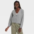 Women's Button-front Cardigan - A New Day Gray