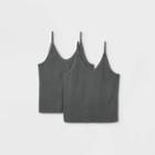 Women's Plus Size Ribbed 2pk Bundle Cami - Universal Thread Dark Gray
