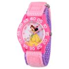 Girls' Disney Princess Belle Pink Plastic Time Teacher Watch - Pink, Purple
