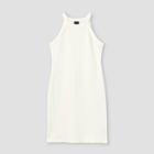 Girls' High Neck Rib-knit Sleeveless Dress - Art Class White