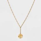 14k Gold Plated Initial 'y' Pendant Chain Necklace - A New Day Gold