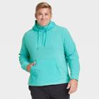 Men's Big & Tall Fleece Pullover Sweatshirt - All In Motion Teal Xxxl, Blue