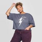 Women's World Tour Plus Size Short Sleeve Cropped T-shirt - Grayson Threads (juniors') - Dark Gray 1x, Women's,