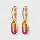 Cowry Shell Hoop Earrings - Wild Fable Gold, Women's