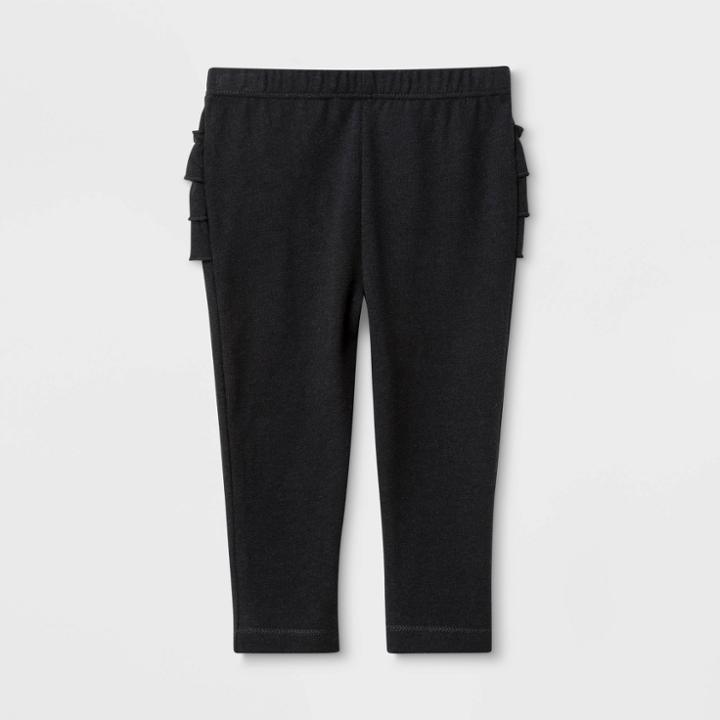 Baby Girls' Solid Leggings - Cat & Jack Black Newborn, Girl's