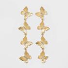 Sugarfix By Baublebar Gold Butterfly Drop Earrings - Gold, Women's,