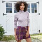 Women's Long Sleeve Turtleneck Cozy T-shirt - A New Day Purple