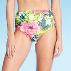 Kona Sol Women's Shirred High Coverage High Waist Bikini Bottom - Kona