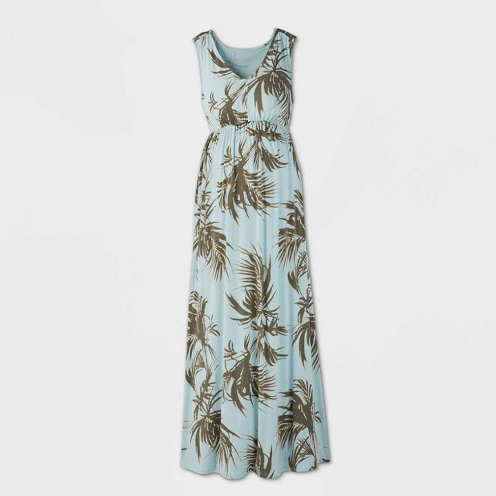 Maternity Printed Sleeveless Knit Dress - Isabel Maternity By Ingrid & Isabel Aqua Xs, Women's, Blue