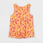 Toddler Girls' Floral Tie-front Tank Top - Cat & Jack Light Peach