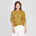 Women's Dolman Long Sleeve Crewneck Pullover Sweater - A New Day Green M,