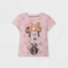 Toddler Girls' Minnie Mouse Cap Sleeve Graphic T-shirt - Light Pink 2t - Disney