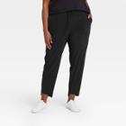 Women's Plus Size Stretch Woven Pants - All In Motion Black