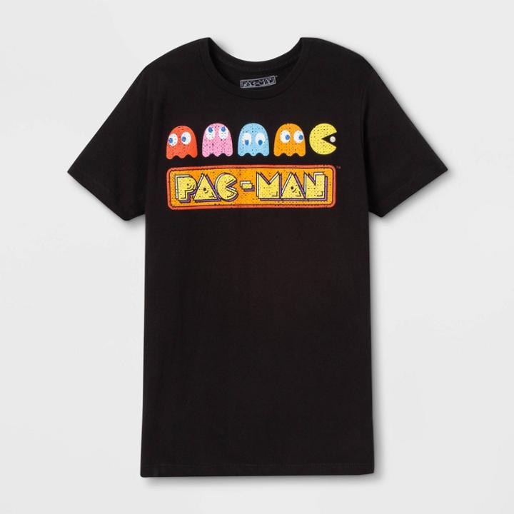 Men's Pac-man Short Sleeve Graphic T-shirt - Black S, Men's,