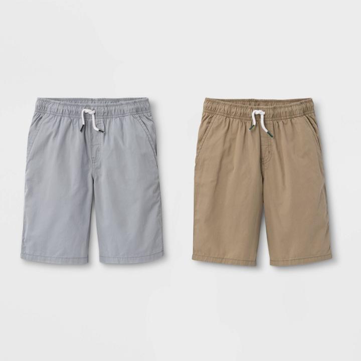 Boys' Pull-on Woven Shorts - Cat & Jack Light Khaki/gray