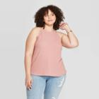 Target Women's Plus Size Sleeveless U-neck Textured Tank Top - Universal Thread Pink