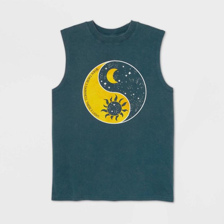 Fifth Sun Women's Sun/moon Graphic Tank Top - Navy