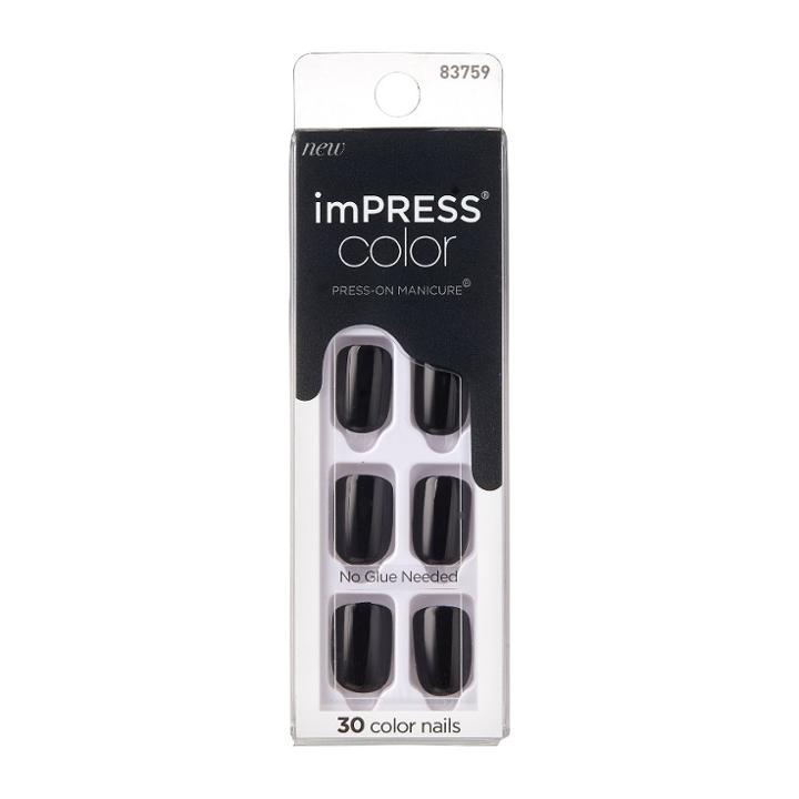 Kiss Products Short Square Press-on Manicure Fake Nails - All Black
