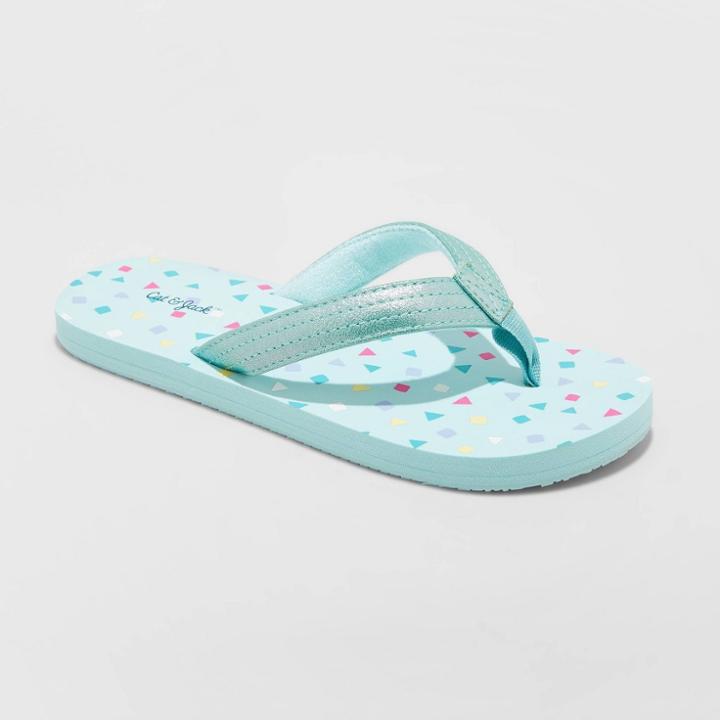 Girls' Alissa Flip Flop Sandals - Cat & Jack Mint 13-1, Toddler Girl's, Green