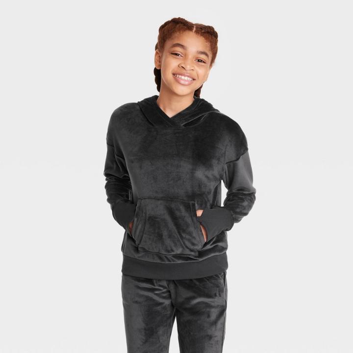 All In Motion Girls' Velour Hoodie - All In