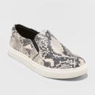 Women's Reese Faux Leather Snake Print Sneakers - A New Day Gray