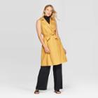 Women's Regular Fit Sleeveless Trench Coat - A New Day Yellow
