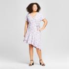 Women's Plus Size Floral Print Wrap Dress - Ava & Viv Lavender