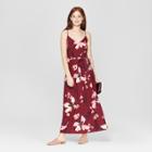 Women's Floral Print Sleeveless Maxi Dress - A New Day Burgundy