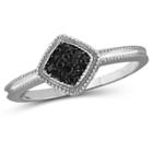 Target 1/10 Ct. T.w. Round-cut Black Diamond Prong Set Ring In Sterling Silver - White