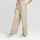 Women's Mid-rise Wide Leg Pull-on Pants - A New Day Tan
