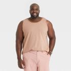 Men's Big & Tall Printed Relaxed Fit Scoop Neck Tank Top - Goodfellow & Co Peach Orange