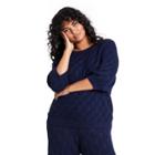 Women's Plus Size Elbow Sleeve Crewneck Pullover Sweater - Rachel Comey X Target Navy