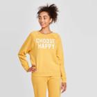 Grayson Threads Women's Choose Happy Graphic Sweatshirt - Yellow