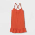 Girls' Flounce Strappy Cover Up - Cat & Jack Rust
